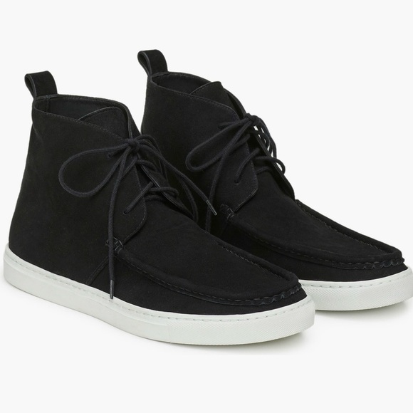 Lafayette 148 Audra hightop sneaker Size 36 black Nappa Leather with White Sole - Picture 11 of 12